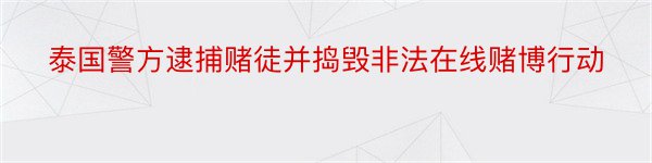 泰国警方逮捕赌徒并捣毁非法在线赌博行动